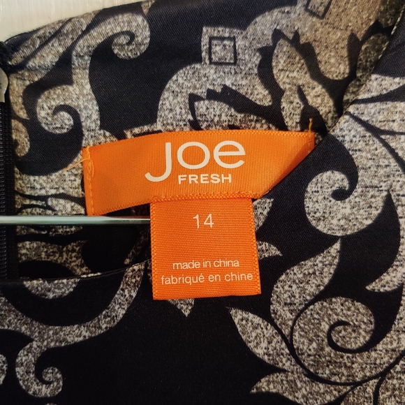 Joe Fresh Size 14 Batik Pattern Black Dress - Picture 3 of 3